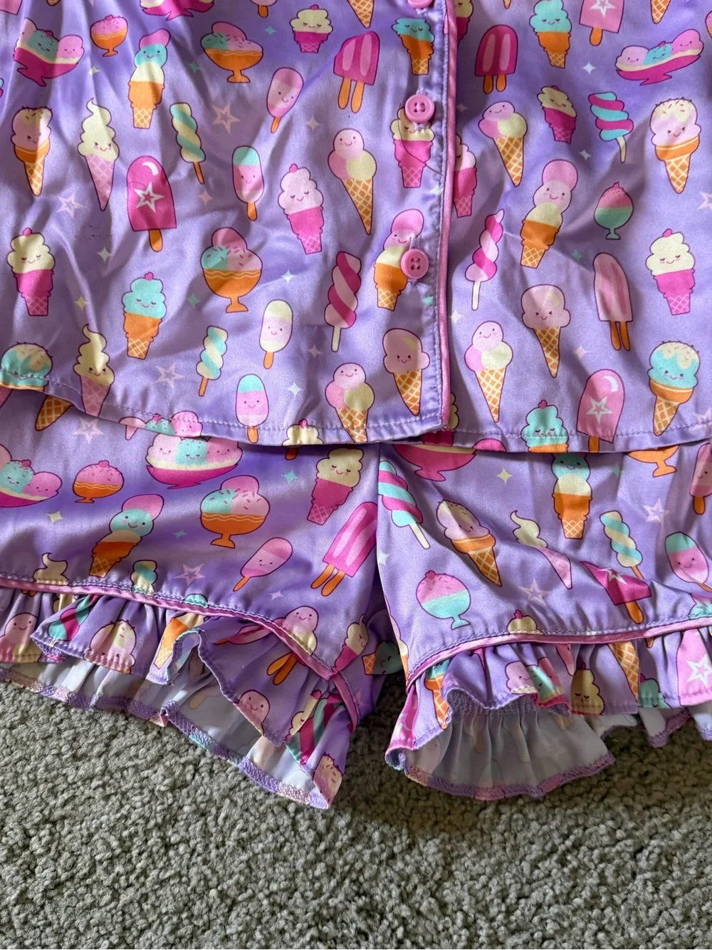 American GirlPurple Ice Cream Print Short Pajama Set - Kids